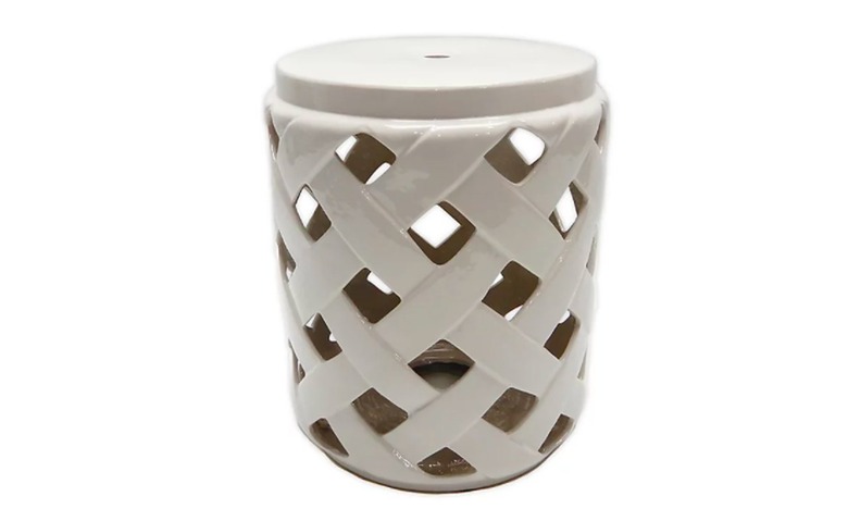 W Home Stonington Ceramic Lattice Accent Table