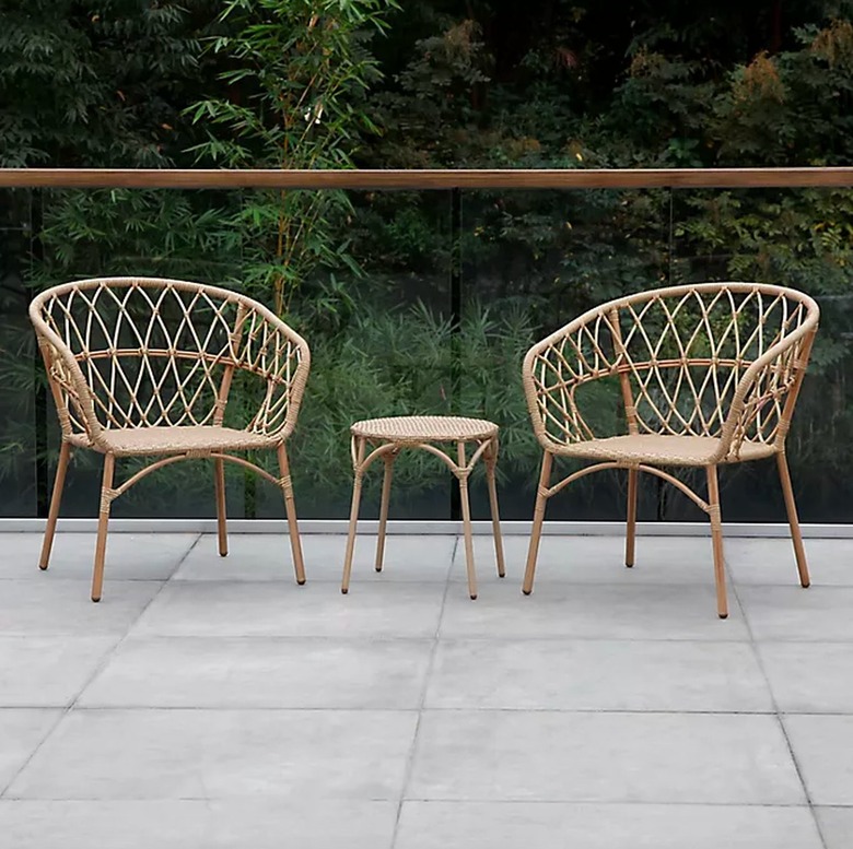 Bee & Willow Home Elmridge X 3-Piece Wicker Outdoor Bistro Set