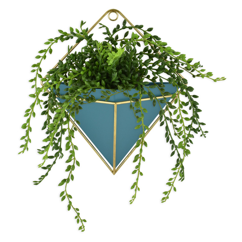 mainstays blue metal wall planter