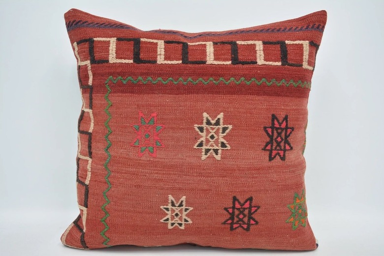 patterned red pillow