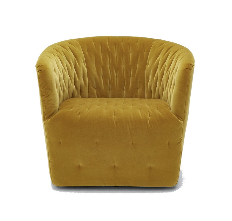 deep orange velvet chair