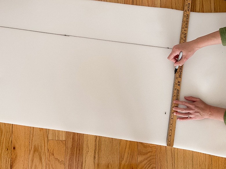 Measure and mark the foam.