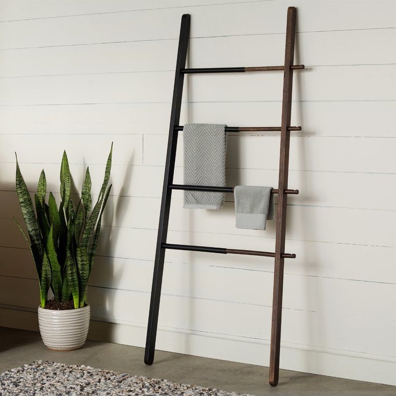 two-tone modern blanket rack
