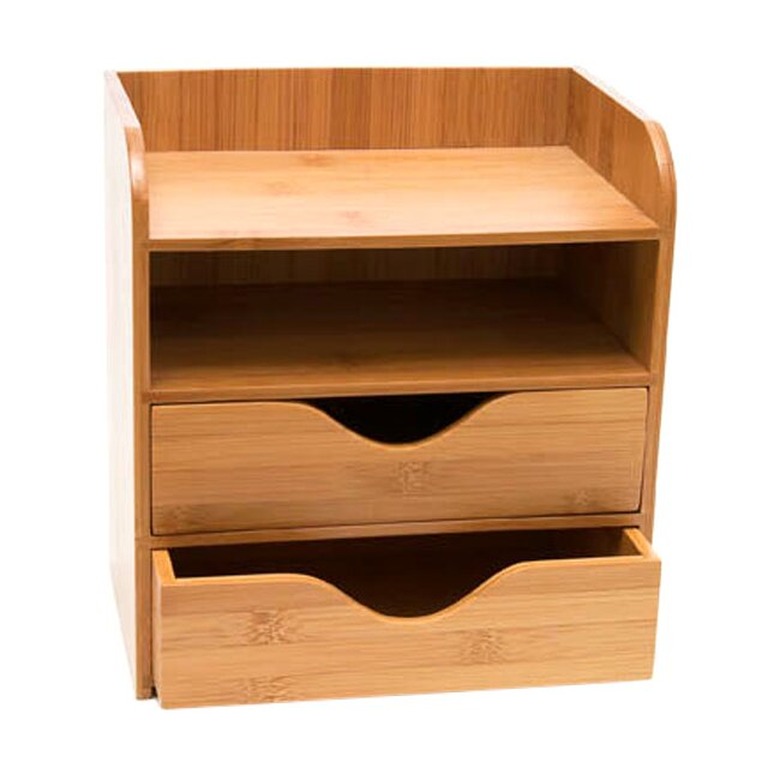 bamboo desk organizer with drawers