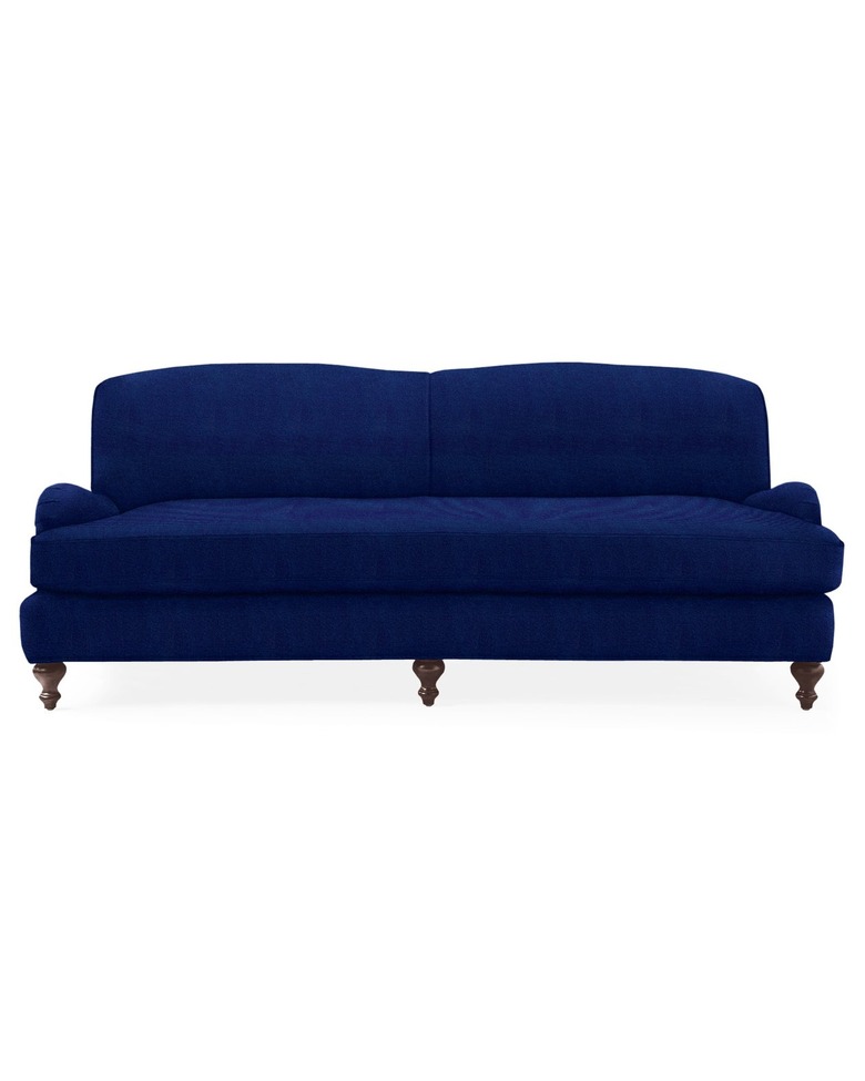 blue velvet sofa