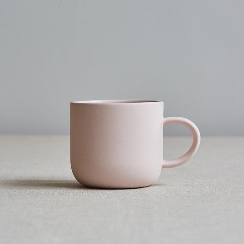 blush room decor with pink ceramic mug by ACACIA