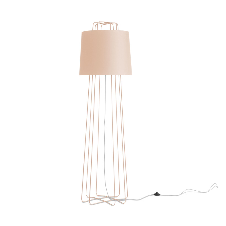 blush room decor with pink floor lamp by Blu Dot