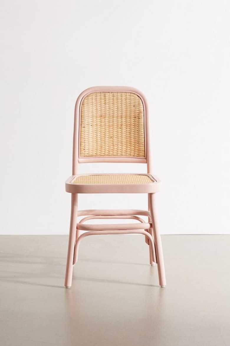 blush room decor with chair by Urban Outfitters