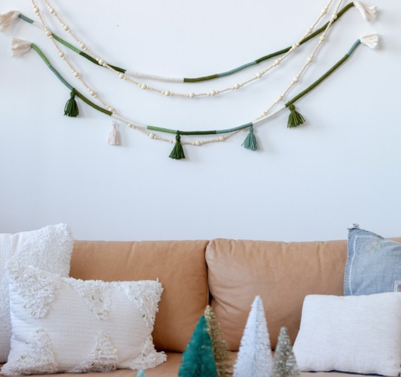 A garland is an easy way to dress up a dull wall.