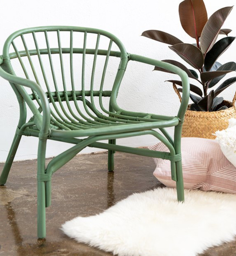 Update a rattan chair with a splash of color.