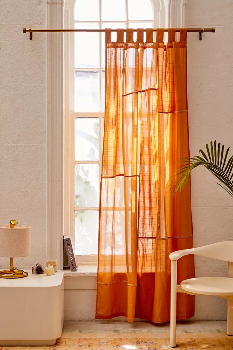 Orange gauze curtain