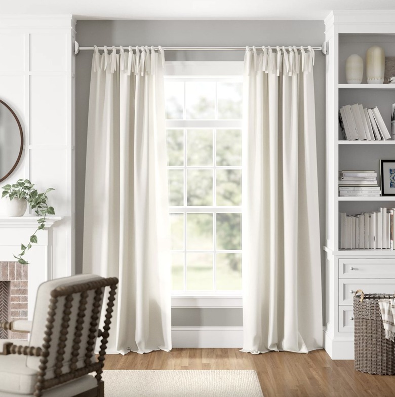 white cotton canvas curtains