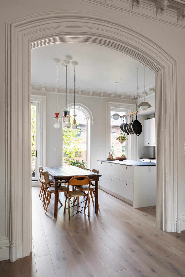 white open kitchen in brooklyn brownstone