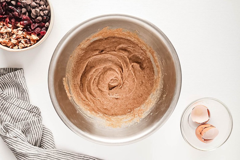 Cookie batter in a large bowl
