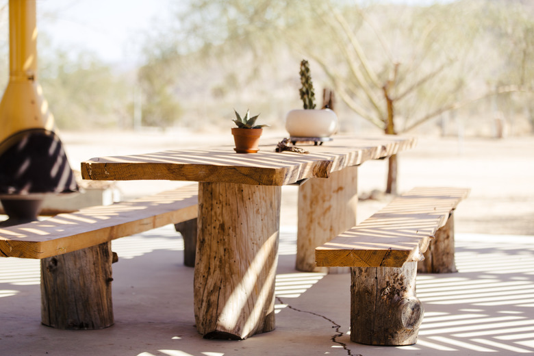 The outdoor dining area