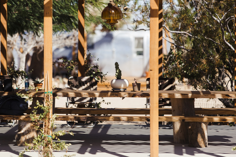 The outdoor dining area