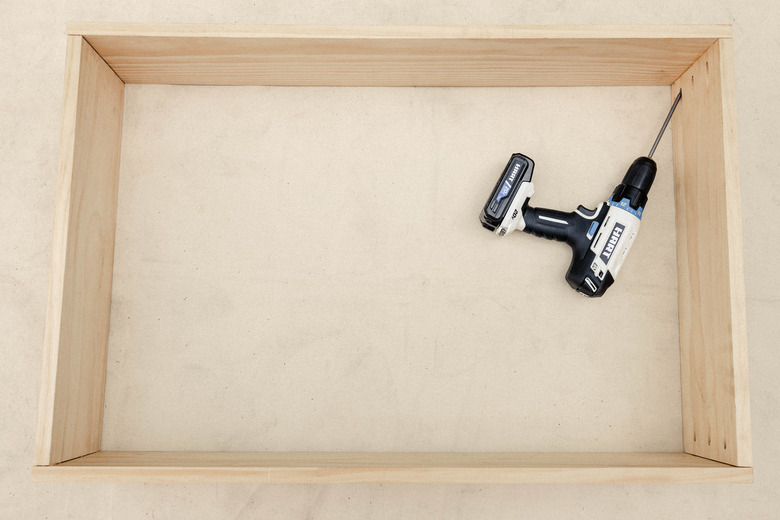 Four sides of cabinet frame assembled with HART drill