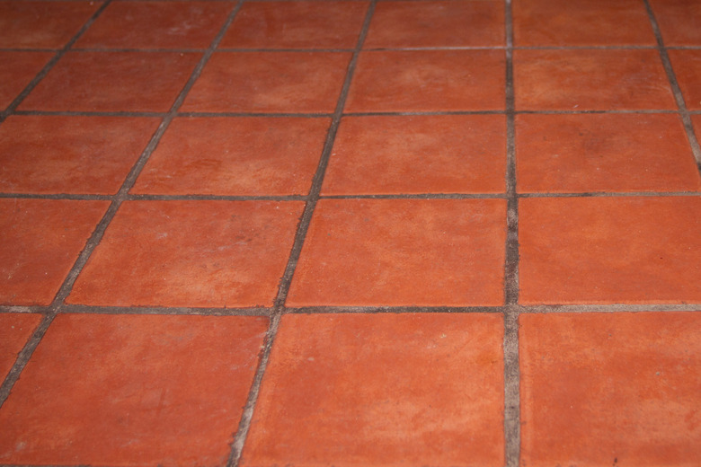 Abstract brown brick tiles Floor background