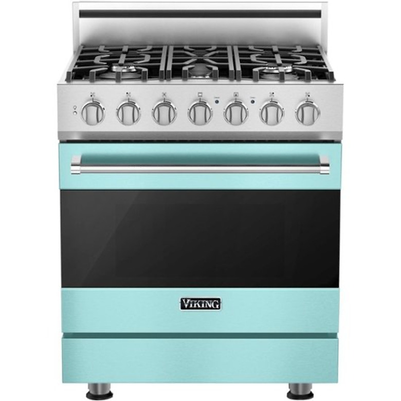 Viking Freestanding Range in aqua color