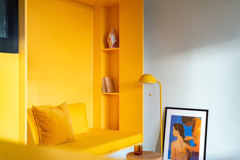 yellow reading nook