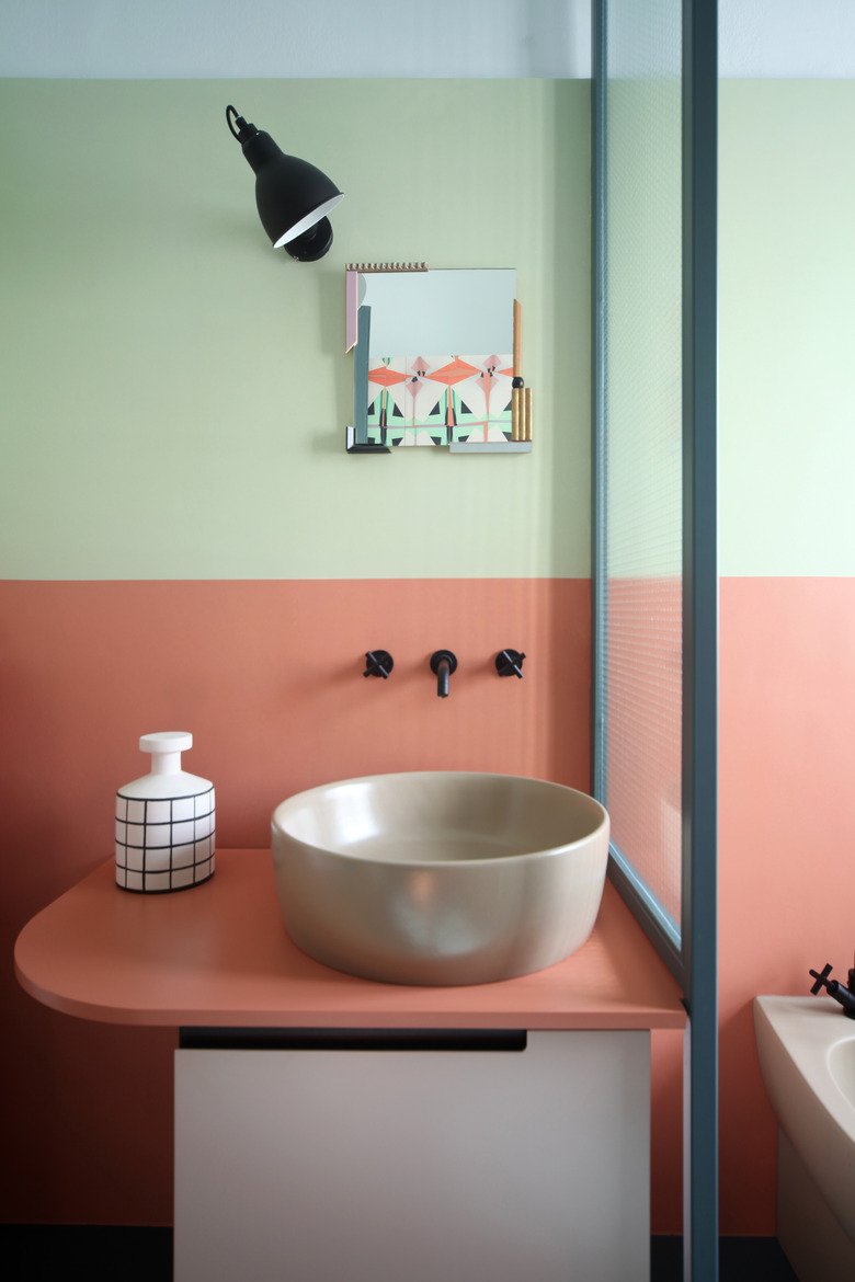 colorblocked bathroom