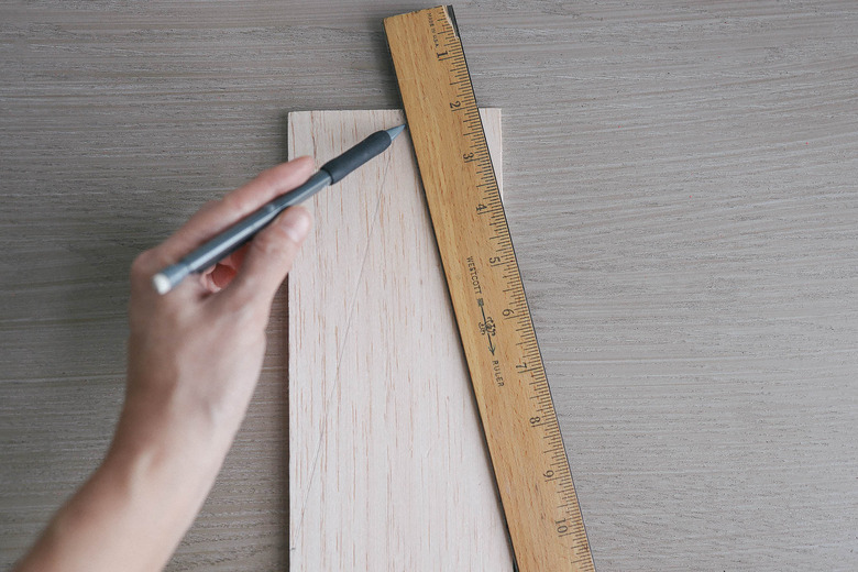 Drawing a triangle on balsa wood