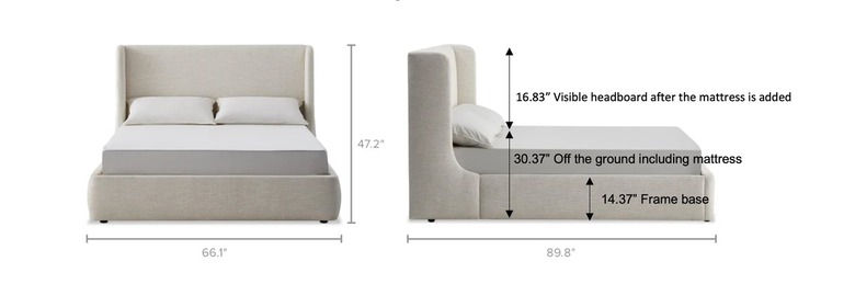 Dalton bed headboard height