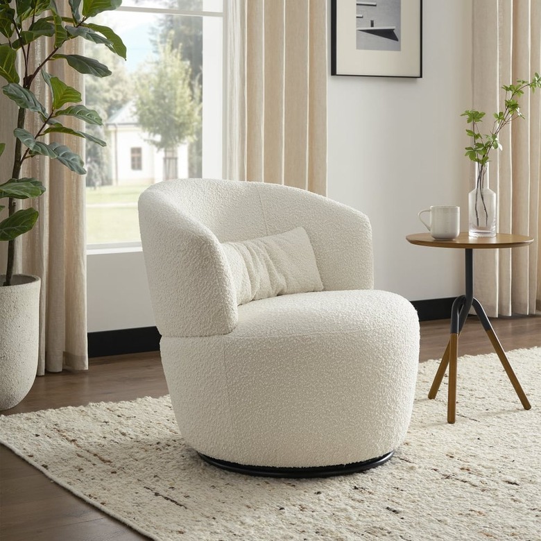 Castlery Amber Bouclé Swivel Chair