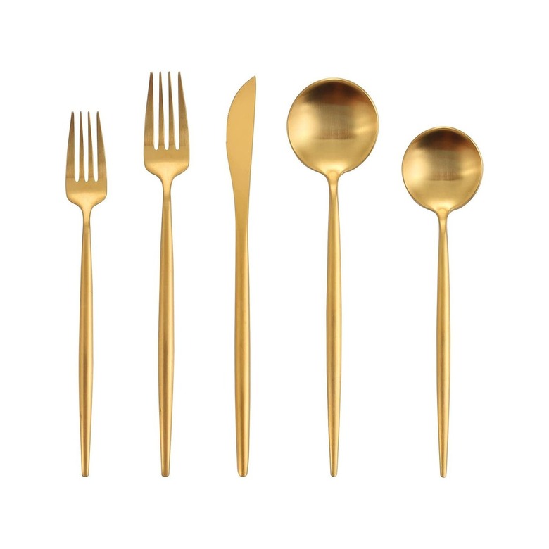 Oliviola 20-Piece Matte Gold Silverware Set