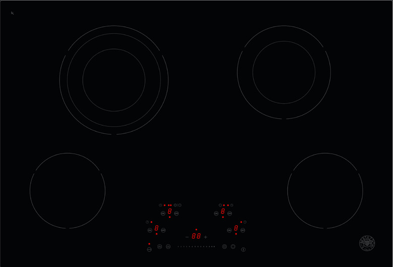 four burner ceramic stovetop in black by Bertazzoni