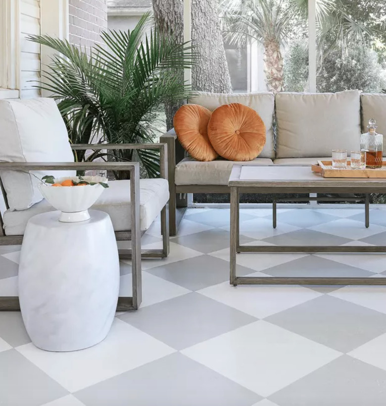 checkerboard floor diy