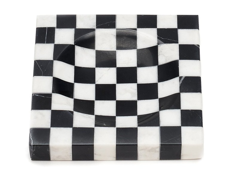 Tetra Checkered Marble Ashtray