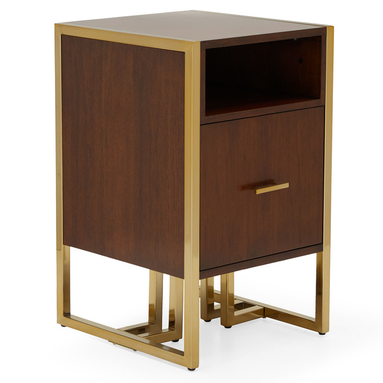 MoDRN 1 Drawer Glam Marion Sleigh Base File Cabinet