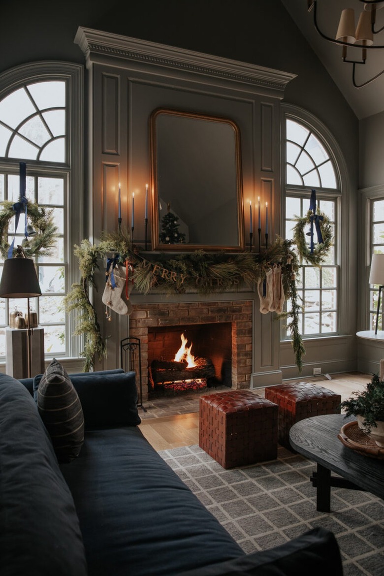 Christmas color scheme with navy blue