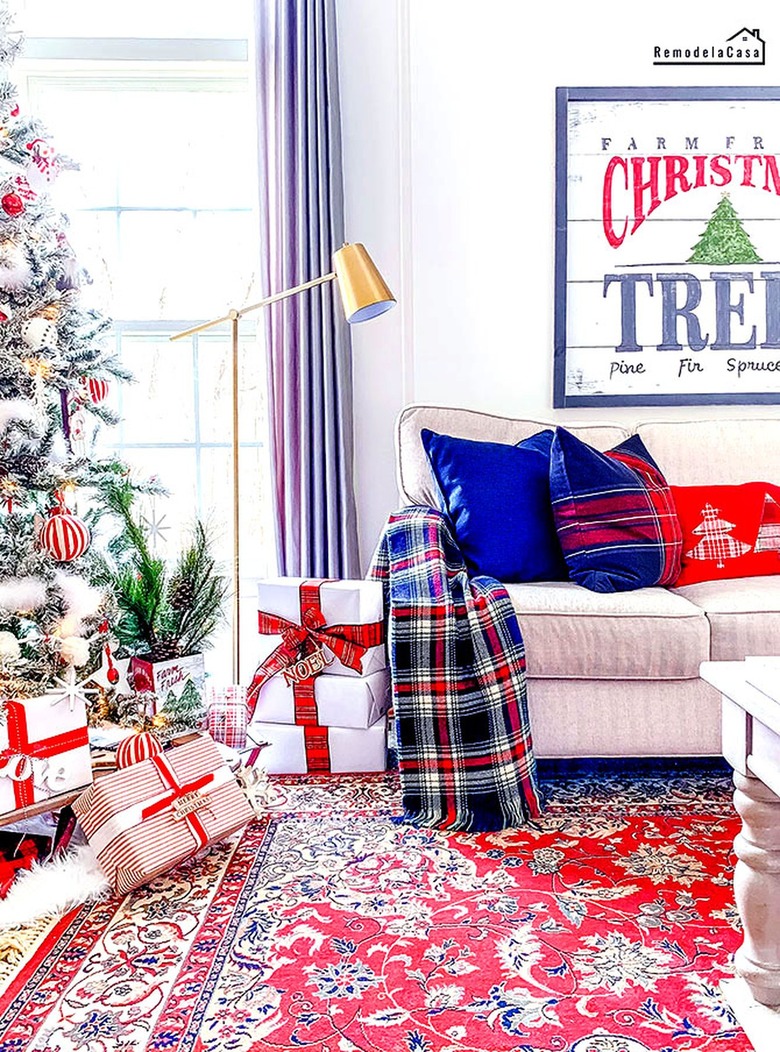 Living room with Christmas tree