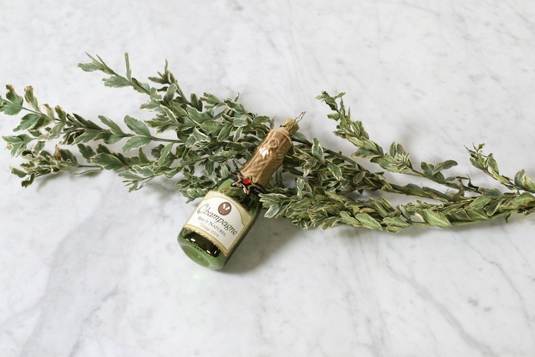 Mouthblown champagne ornament