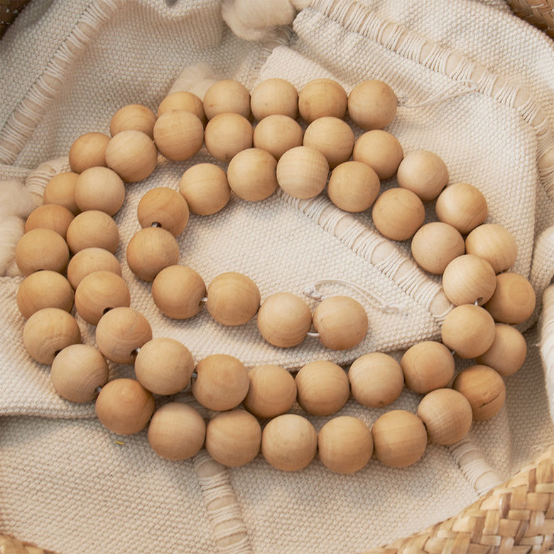wooden bead garland