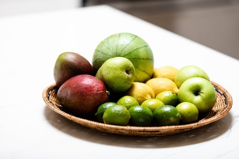 Produce on kitchen counter