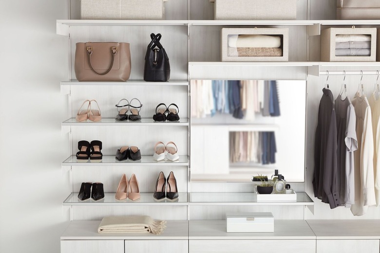 custom closet with open shelving