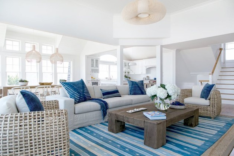 coastal living room with chairs