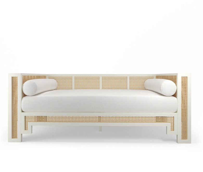 cane and lacquer daybed