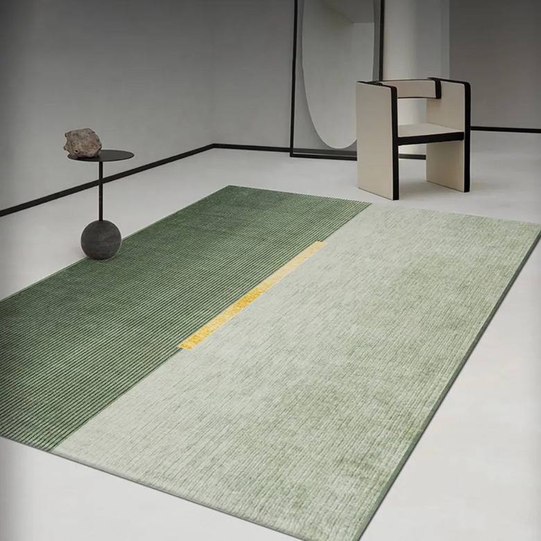 Homary's Rectangle Geomatric Contemporary Multipurpose Green Area Rug