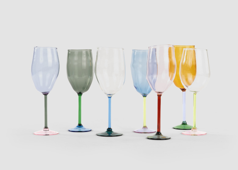 tinted glass stemware