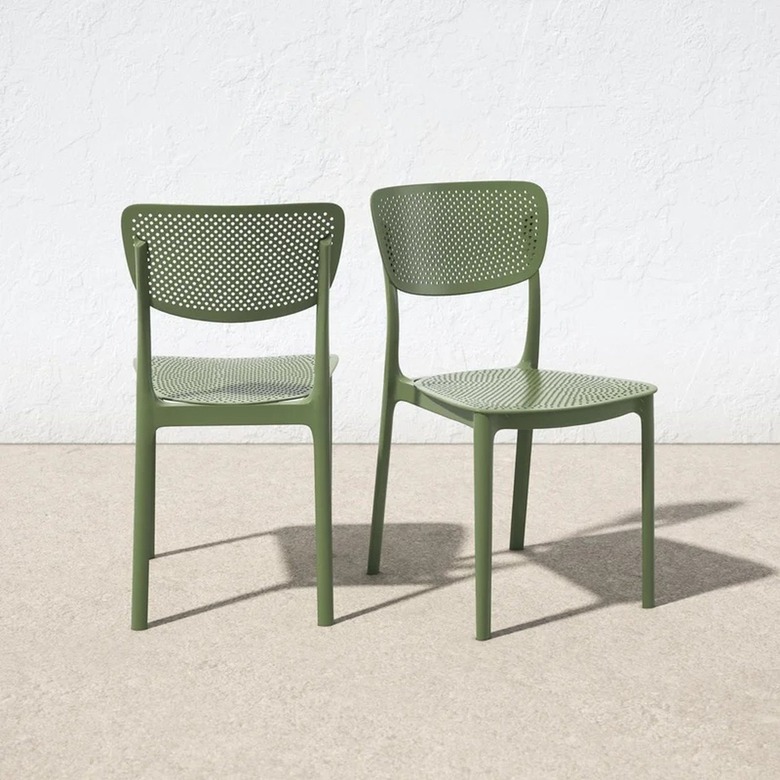 green patio dining chairs