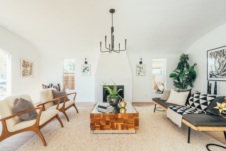 Living room with modernist armchairs