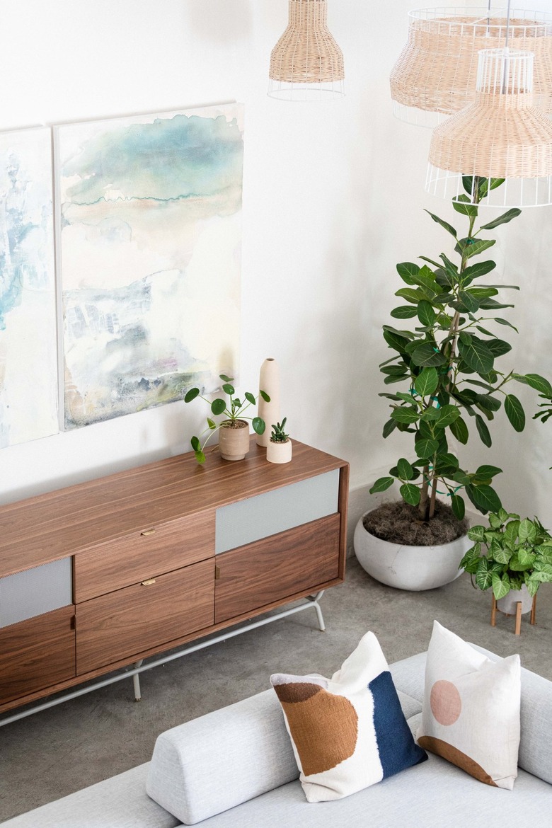 Modern-contemporary living room with couches