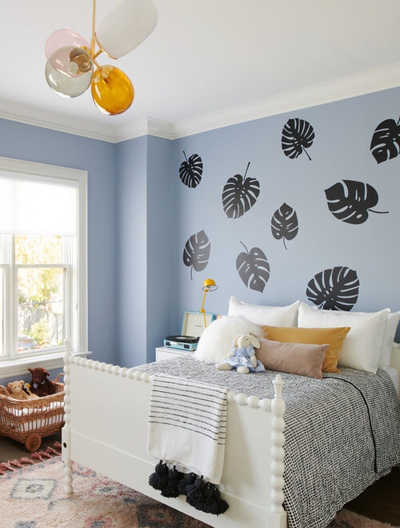 periwinkle and black kids bedroom