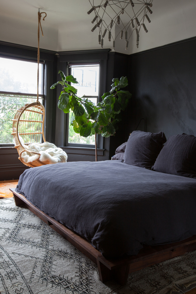 black and purple bedroom
