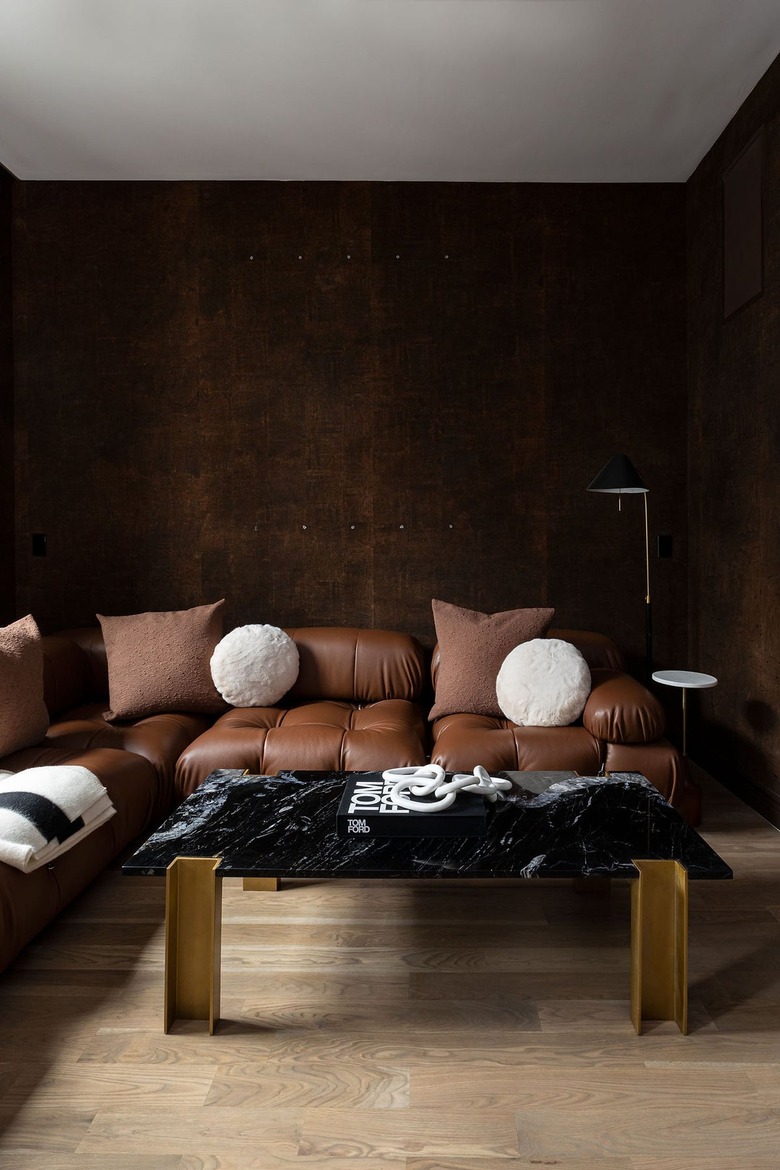 cozy brown on brown den