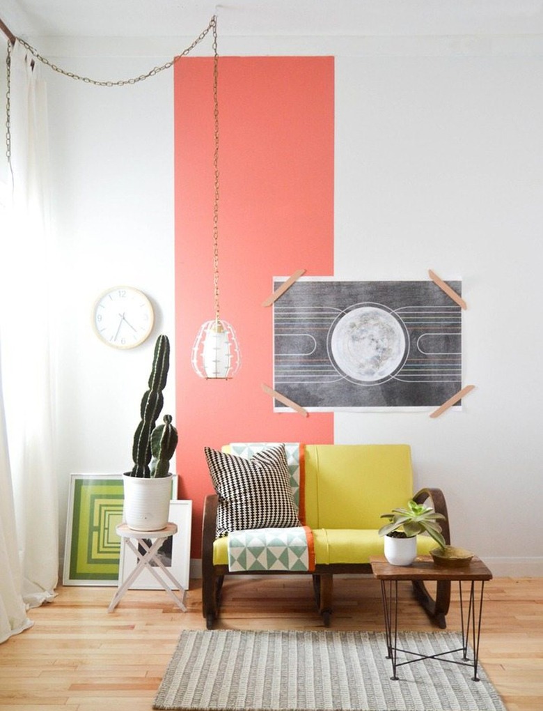 coral and chartreuse color idea